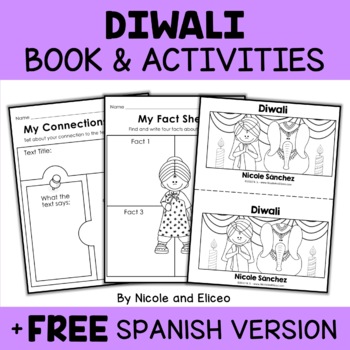 Preview of Diwali Book Activities and Mini Book + FREE Spanish