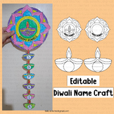 Diwali Activities Name Craft Writing Diya Rangoli Bulletin