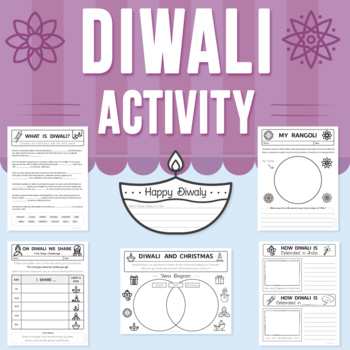 Preview of Diwali Activity | Rangoli Diya, Worksheets and Craft