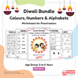 Diwali Worksheets: Coloring pages, number activities, phon