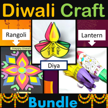 Preview of Diwali Craft Bundle- Rangoli, Lantern, Diya-Holidays around the world activities
