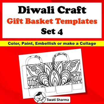 Preview of 8 Ancient India, Art Sub Plan, Diwali Craft, Gift Basket Coloring Pages