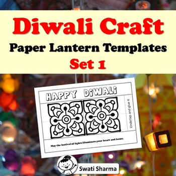 Preview of 8 Diwali Craft, Paper Lantern Templates, Fall Festival, Set 1