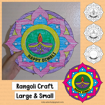 Preview of Diwali Craft Rangoli Activities Bulletin Board Diya Coloring Pages Kindergarten