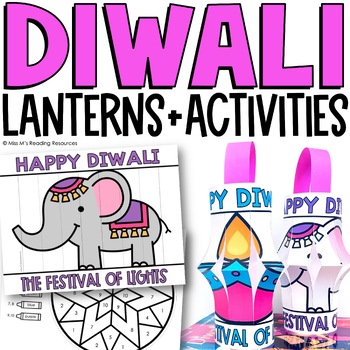 Preview of Diwali Craft and Coloring Pages | Diwali Paper Lantern Craft | Diwali Activities