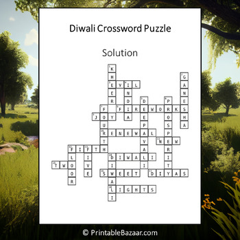 Diwali Crossword Puzzle Worksheet Activity by Crossword Corner TPT