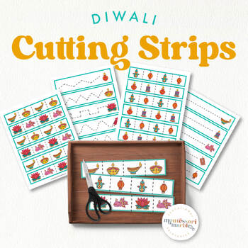 Preview of Diwali Cutting Strips, Printable for Preschool and Kindergarten