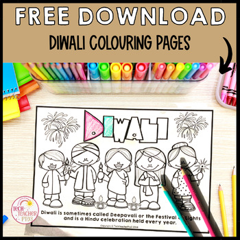 Preview of FREE Diwali Holidays Around the World Colouring Pages Festival of Light