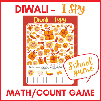 Preview of Diwali I Spy Counting math logic game Centers phonics classroom no prep 7th 8th