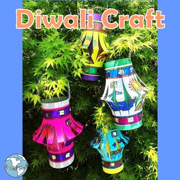 Preview of India! Diwali Craft—Kandil Paper Lantern with Shisha “Mirrors”, Printables, K-5