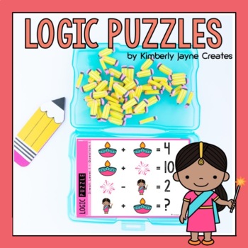 Preview of Diwali Math Activities Logic Puzzles 1st Grade Enrichment