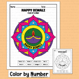 Diwali Math Activities Rangoli Diya Color by Number Worksh