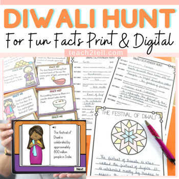 Preview of Diwali Reading Comprehension Activities Holidays Around the World Print Digital