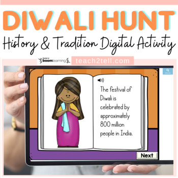 Preview of Diwali Reading Comprehension Digital Activities Boom Cards