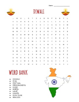 diwali word search teaching resources teachers pay teachers