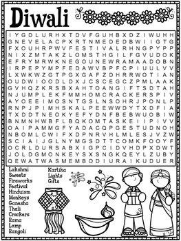 diwali word search activity by tied 2 teaching tpt