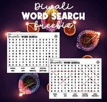 Preview of Diwali Word Search Freebie