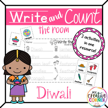 Preview of Diwali Write the Room Count the Room