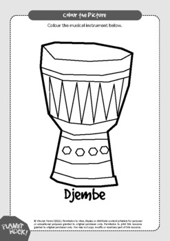 Preview of Djembe Coloring Page