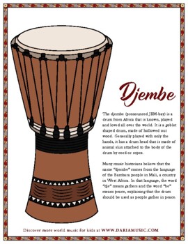 Darbouka (Middle Eastern Drum) Free Coloring Page