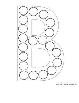Do A Dot Uppercase Letter B by Miss Sue's Skills 4 Success | TpT