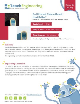 Do Different Colors Absorb Heat Better? - Activity - TeachEngineering