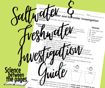 Preview of Do Freshwater and Saltwater Mix Investigation Guide - Estuaries
