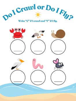 Preview of Do I Crawl or Do I Fly? Early Learners Worksheet