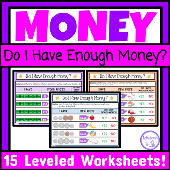 Preview of Do I Have Enough Money Budgeting Worksheets Packet Special Ed Life Skills Math
