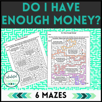 Preview of Do I Have Enough Money Consumer Math Maze Activity