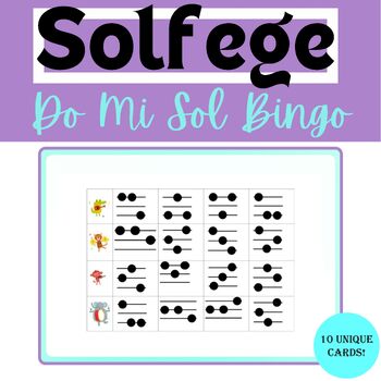 Preview of Solfege Bingo: Do Mi Sol
