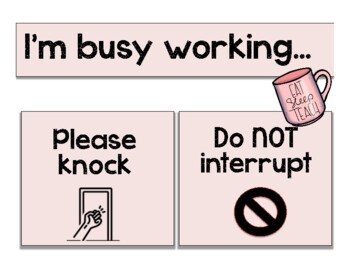 Preview of Do Not Disturb Distance Learning For Teachers Office Door Sign