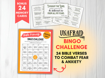 Preview of Do Not Fear Bible Memory Verse Cards, Bingo, Tracker for Sunday School Games