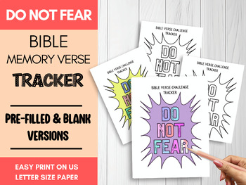 Preview of Do Not Fear Bible Memory Verse Tracker Anxiety Worksheet Christian Coloring Page