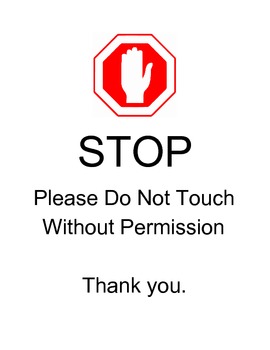Preview of Do Not Touch Signs