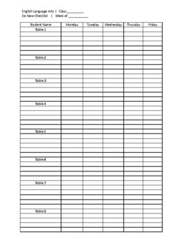 Do Now - Bell Ringer Activity Tracking Sheet by Ward's Classroom