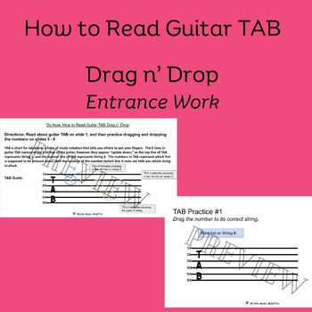 Preview of Do Now: How to Read Guitar TAB Drag n' Drop