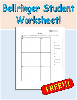 Do Now worksheet for Students