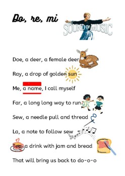 Preview of Do Re Mi - The Sound of Music - Worksheets