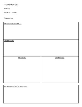 Preview of Do/Say Lesson Plan Template | Fantastic for Student Teachers!