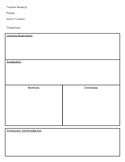 Do/Say Lesson Plan Template | Fantastic for Student Teachers!