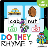 Do They Rhyme? CVC Words Snowman Matching Kindergarten Goo