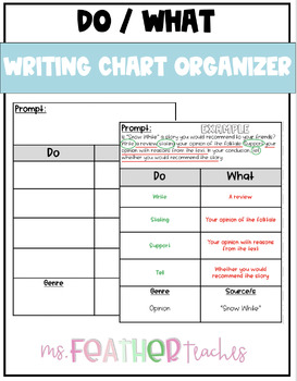 Preview of Do / What Writing Chart Organizer