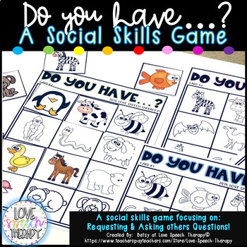 Preview of ANIMALS THEMED A Social Skills Game for Asking & Requesting!