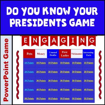 Preview of Presidents Show What You Know PowerPoint Game