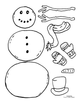 Build A Snowman - Winter Holiday Cutting and Coloring Craft | TpT