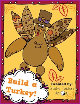 Preview of Turkey Thanksgiving Holiday Coloring and Cutting Craft