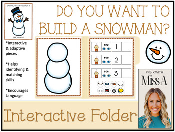 Preview of Do You Want to Build a Snowman - Interactive Folder Special Education Preschool