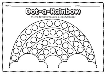 Do-a-Dot Rainbow Worksheet by top king | TPT