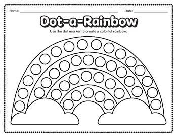 Do-a-Dot Rainbow Worksheet by professional designer | TPT